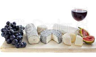 goat cheeses and fruits