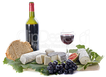 goat cheeses, fruits and wine