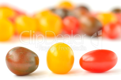 Cherry tomatoes of different colors