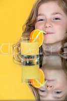 Girl drinking juice