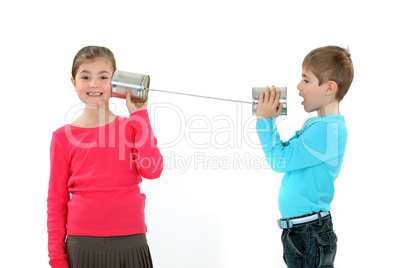 children at play with cans