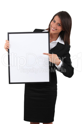 Businesswoman pointing