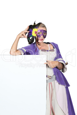 Woman with carnival mask
