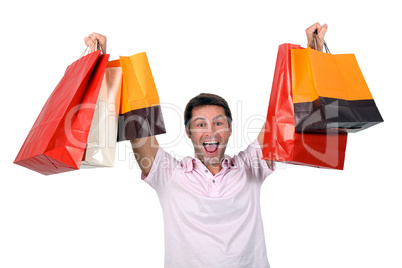 Man holding  shopping bags