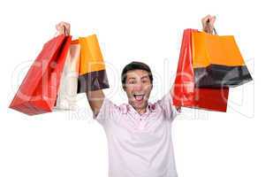 Man holding  shopping bags
