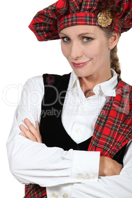 woman in Scottish costume