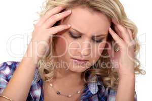 young woman having a headache