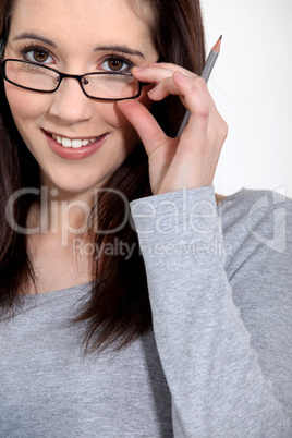 Young girl with glasses