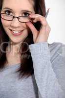 Young girl with glasses