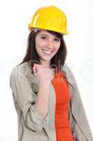 Successful young construction worker