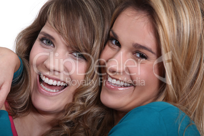 Two laughing women