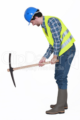 Worker with a pickaxe