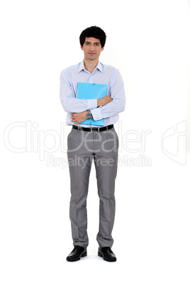 Clerk holding a folder
