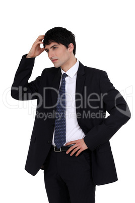 Pensive man in suit