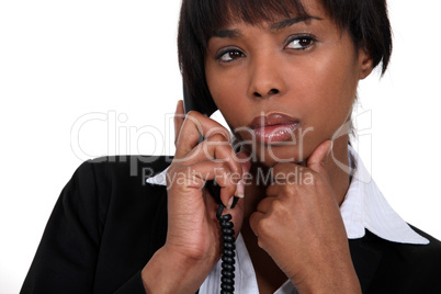 Pensive businesswoman