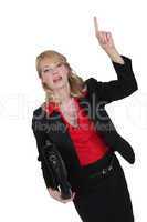 Businesswoman hailing a cab