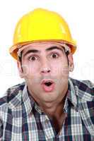 An astonished tradesman