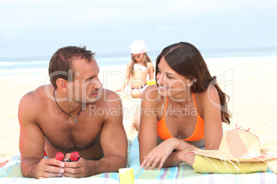 Family on the beach