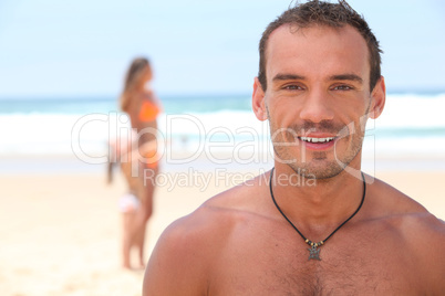 Happy man on a beach