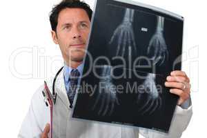 portrait of a doctor with radiography