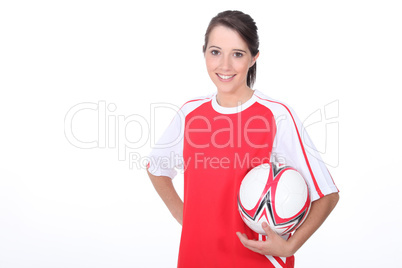 Girl soccer player