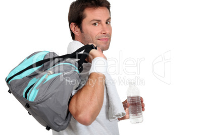 Man carrying sports bag