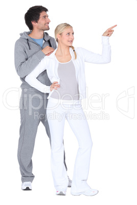Couple exercising together