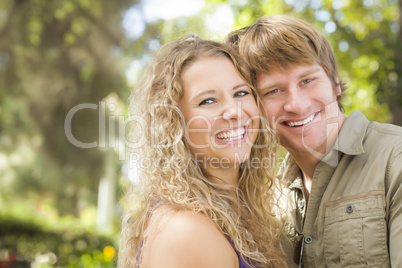 Attractive Loving Couple Portrait in the Park