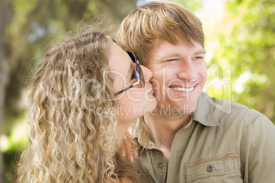 Attractive Loving Couple Portrait in the Park