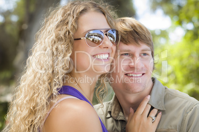 Attractive Loving Couple Portrait in the Park