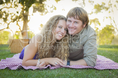 Attractive Loving Couple Portrait in the Park