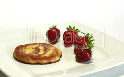 Pancake with strawberries
