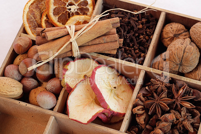 Dried fruits and herbs