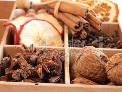 Dried fruits and herbs