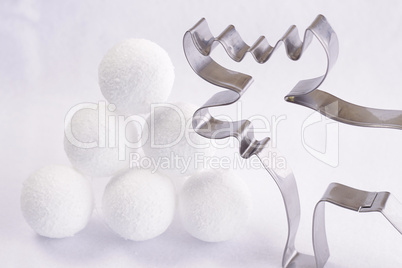 Reindeer with snowballs