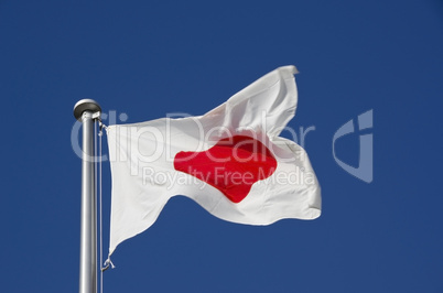 Japanese flag on flag pole