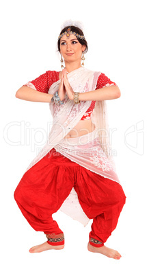 Young girl in the Indian national costume