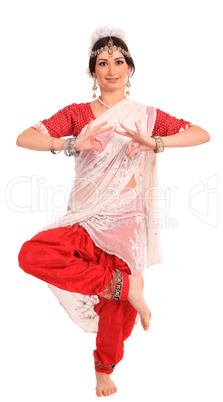 Young girl in the Indian national costume