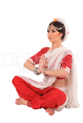 Young girl in the Indian national costume