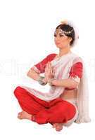 Young girl in the Indian national costume