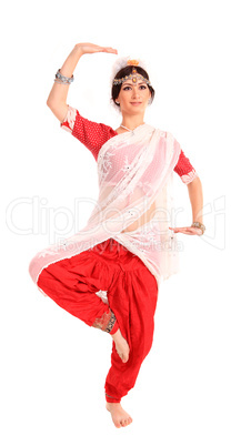 Young girl in the Indian national costume