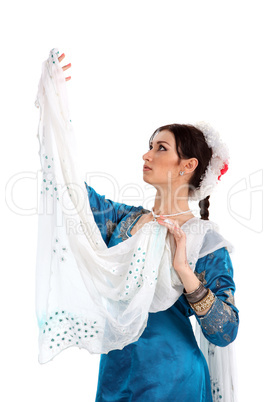 Young girl in the Indian national costume