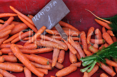 carrots and price sign