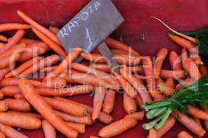 carrots and price sign