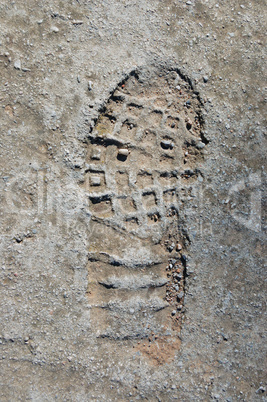 footprint on concrete texture