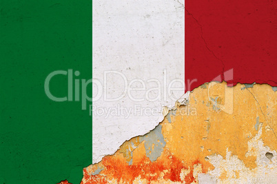 italian flag grunge wall