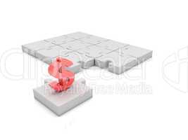 The missing piece is finance dollar sign white jigsaw puzzle