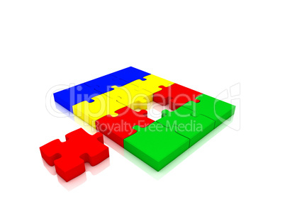 illustration of piece of jigsaw puzzle showing business content