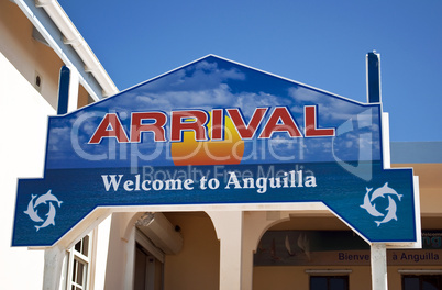 Arrival sign.