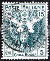 Postage stamp Italy 1915 Italian Eagle Bearing Arms of Savoy